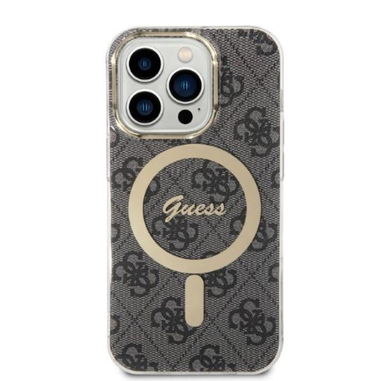 Guess GUESS iPhone 14 Pro Magsafe Skal Print + Trådlös Laddare - Svart
