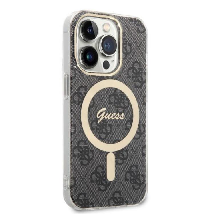 Guess GUESS iPhone 14 Pro Magsafe Skal Print + Trådlös Laddare - Svart