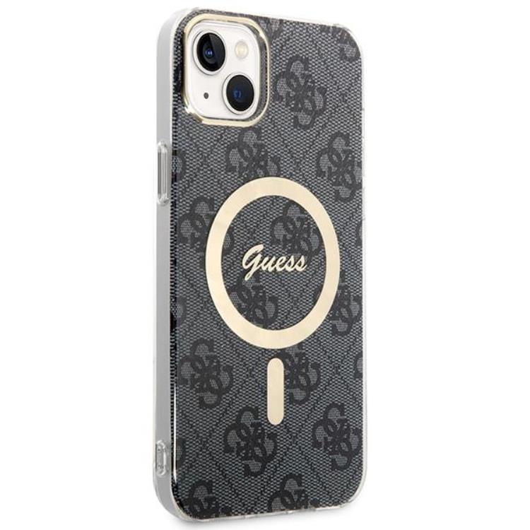 Guess GUESS iPhone 14 Plus Magsafe Skal Print + Trådlös Laddare - Svart