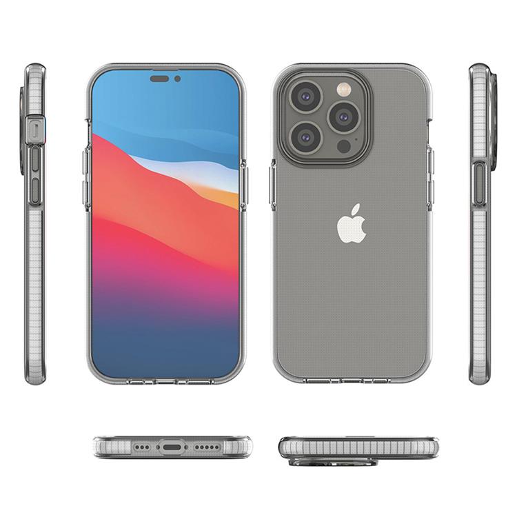 OEM iPhone 14 Pro Skal Spring Silicone med Ram - Ljusrosa