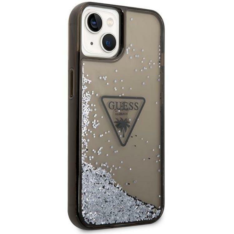 Guess GUESS iPhone 14 Plus Skal Liquid Glitter Palm Collection - Svart