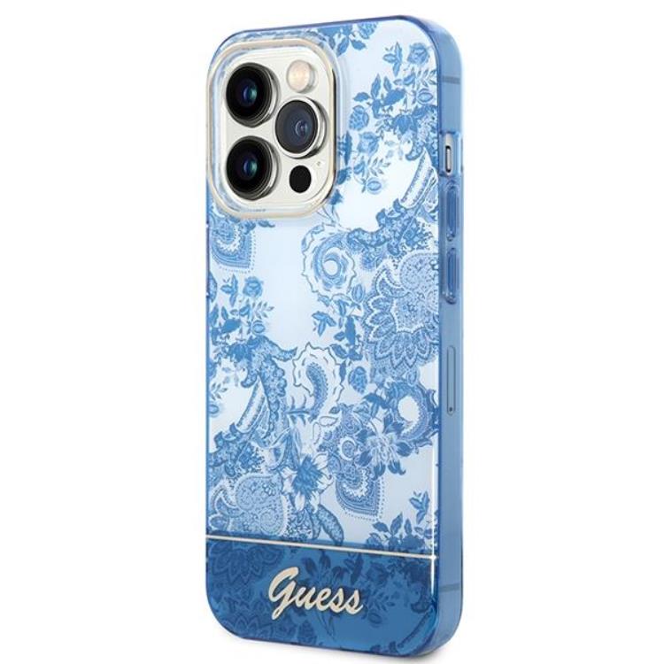 Guess GUESS iPhone 14 Pro Skal Porcelain Collection - Blå
