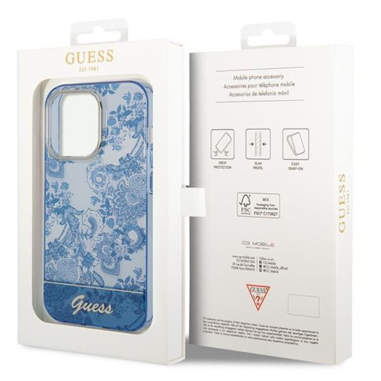 Guess GUESS iPhone 14 Pro Skal Porcelain Collection - Blå