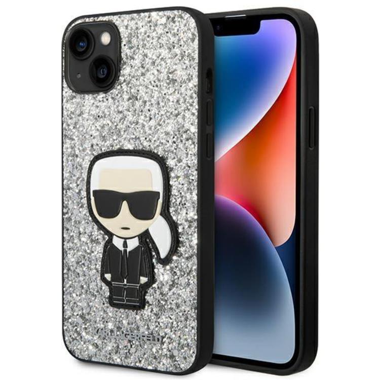 KARL LAGERFELD Karl Lagerfeld iPhone 14 Plus Skal Glitter Flakes Ikonik - Silver