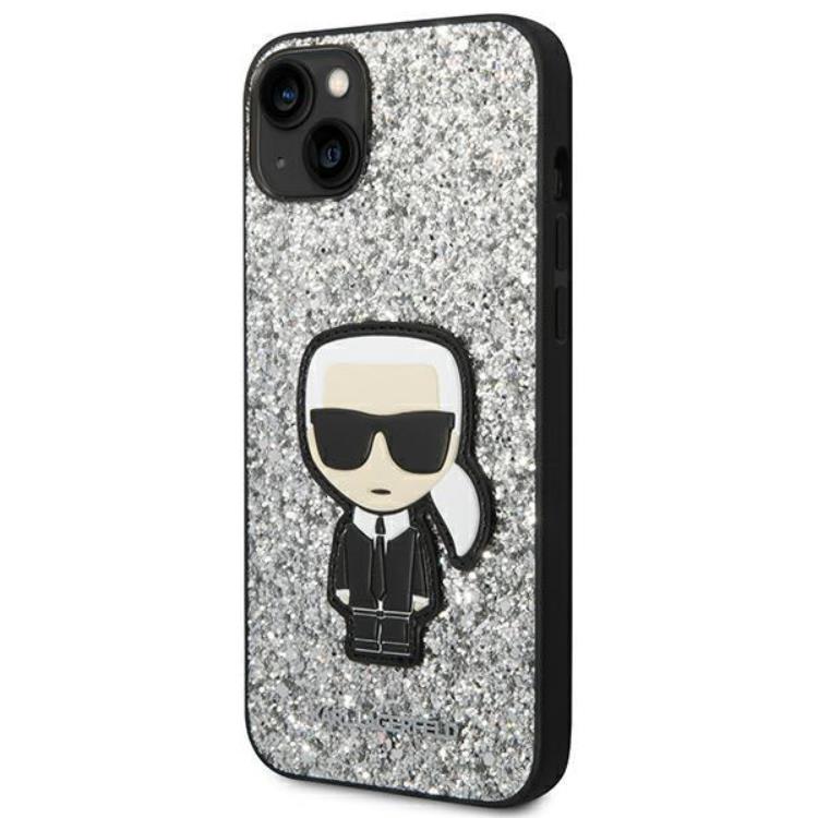 KARL LAGERFELD Karl Lagerfeld iPhone 14 Plus Skal Glitter Flakes Ikonik - Silver
