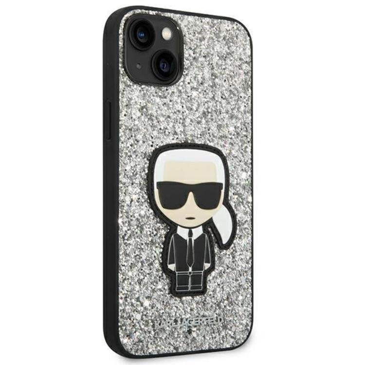 KARL LAGERFELD Karl Lagerfeld iPhone 14 Plus Skal Glitter Flakes Ikonik - Silver