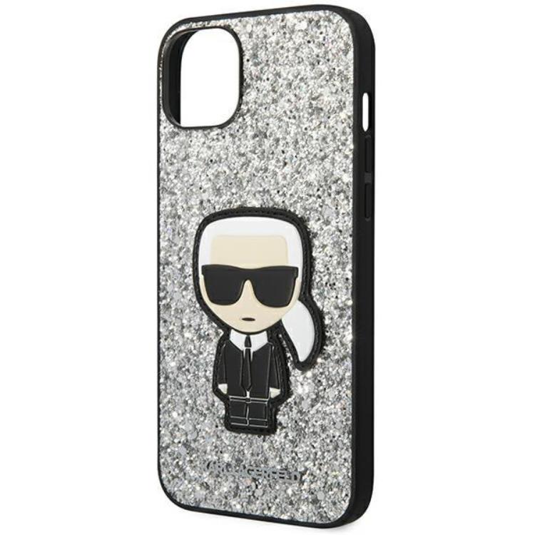 KARL LAGERFELD Karl Lagerfeld iPhone 14 Plus Skal Glitter Flakes Ikonik - Silver