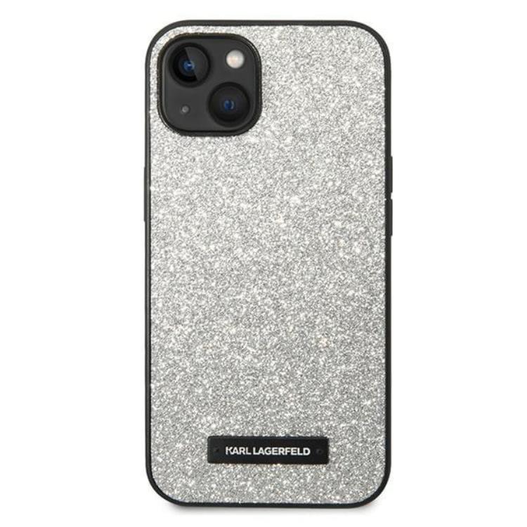 KARL LAGERFELD Karl Lagerfeld iPhone 14 Plus Skal Glitter Plaque Logo - Silver