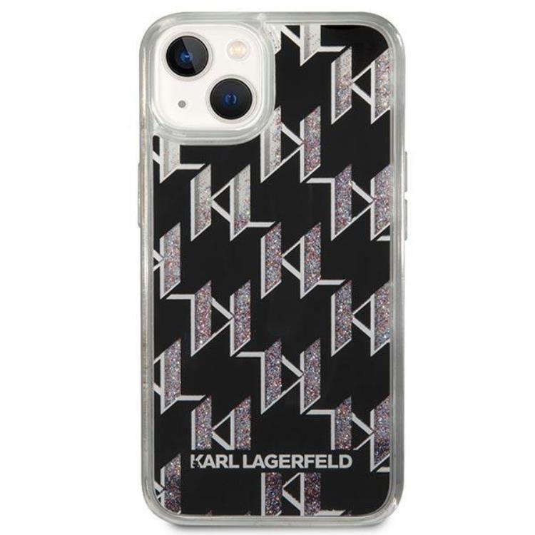 KARL LAGERFELD Karl Lagerfeld iPhone 14 Plus Skal Liquid Glitter Monogram - Svart