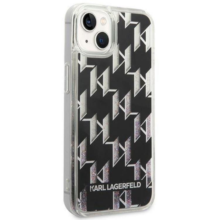 KARL LAGERFELD Karl Lagerfeld iPhone 14 Plus Skal Liquid Glitter Monogram - Svart