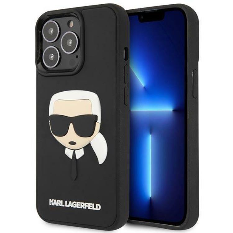 KARL LAGERFELD Karl Lagerfeld iPhone 14 Pro Skal 3D Rubber Karl`s Head - Svart
