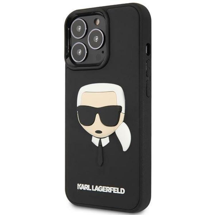 KARL LAGERFELD Karl Lagerfeld iPhone 14 Pro Skal 3D Rubber Karl`s Head - Svart