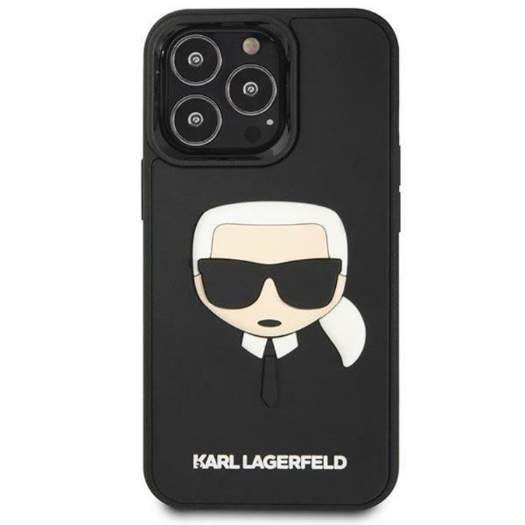 KARL LAGERFELD Karl Lagerfeld iPhone 14 Pro Skal 3D Rubber Karl`s Head - Svart