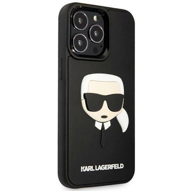 KARL LAGERFELD Karl Lagerfeld iPhone 14 Pro Skal 3D Rubber Karl`s Head - Svart