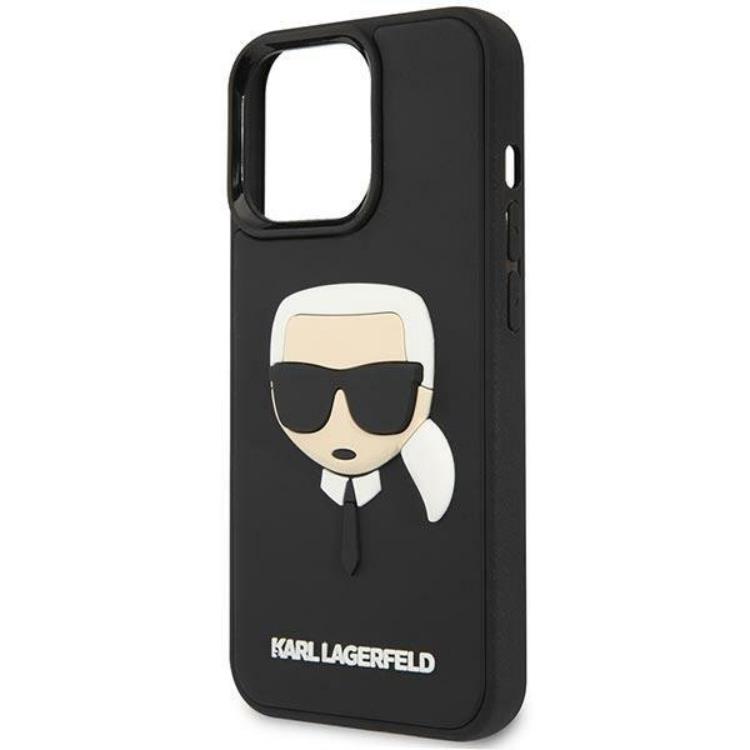 KARL LAGERFELD Karl Lagerfeld iPhone 14 Pro Skal 3D Rubber Karl`s Head - Svart