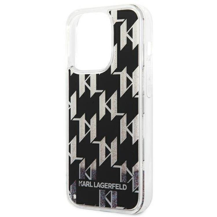 KARL LAGERFELD Karl Lagerfeld iPhone 14 Pro Skal Liquid Glitter Monogram - Svart