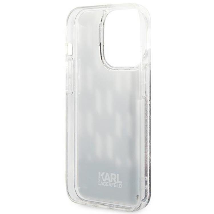KARL LAGERFELD Karl Lagerfeld iPhone 14 Pro Skal Liquid Glitter Monogram - Svart
