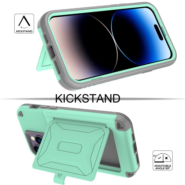 OEM iPhone 14 Pro Skal Korthållare Mirror Kickstand - Grön