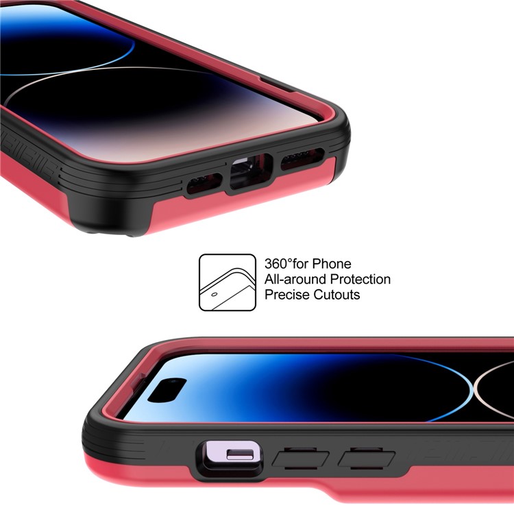 OEM iPhone 14 Pro Skal Korthållare Mirror Kickstand - Röd