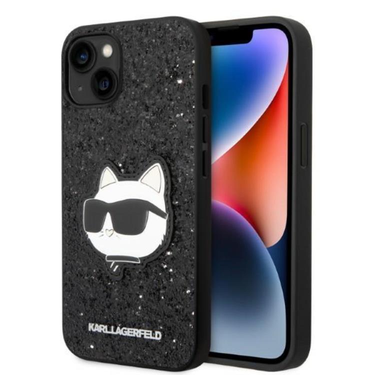 KARL LAGERFELD Karl Lagerfeld iPhone 14 Plus Skal Glitter Choupette Patch - Svart