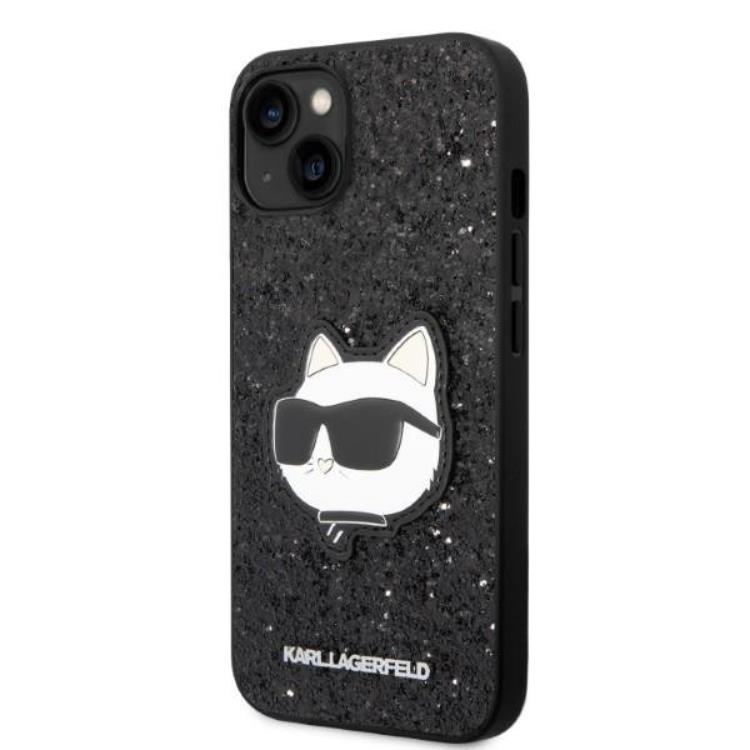 KARL LAGERFELD Karl Lagerfeld iPhone 14 Plus Skal Glitter Choupette Patch - Svart