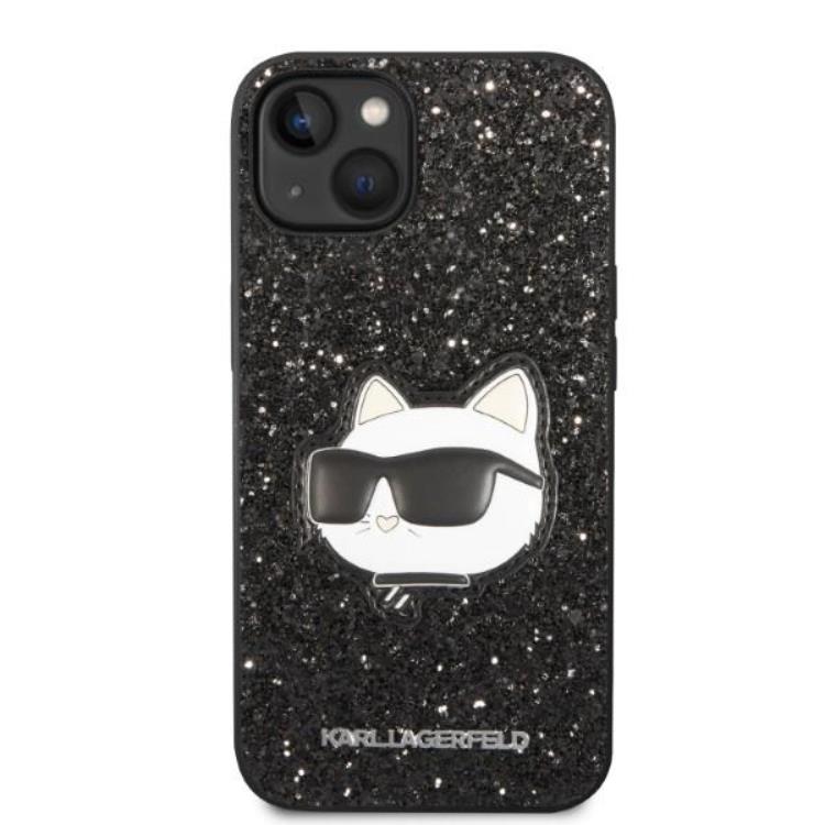 KARL LAGERFELD Karl Lagerfeld iPhone 14 Plus Skal Glitter Choupette Patch - Svart