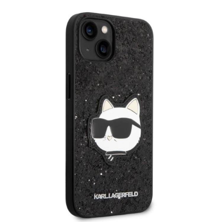 KARL LAGERFELD Karl Lagerfeld iPhone 14 Plus Skal Glitter Choupette Patch - Svart