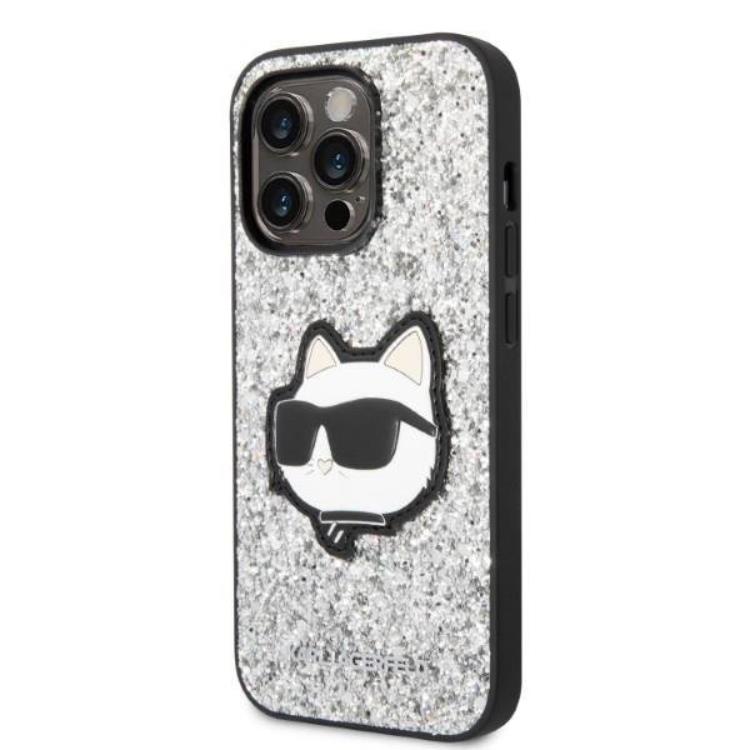 KARL LAGERFELD Karl Lagerfeld iPhone 14 Pro Max Skal Glitter Choupette Patch - Silver