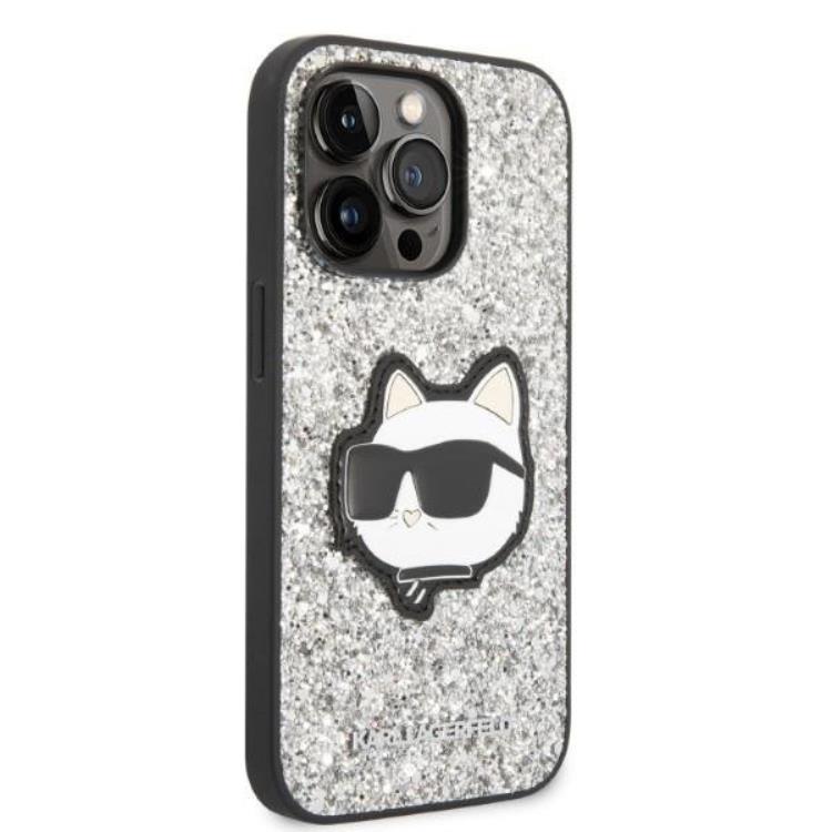 KARL LAGERFELD Karl Lagerfeld iPhone 14 Pro Max Skal Glitter Choupette Patch - Silver