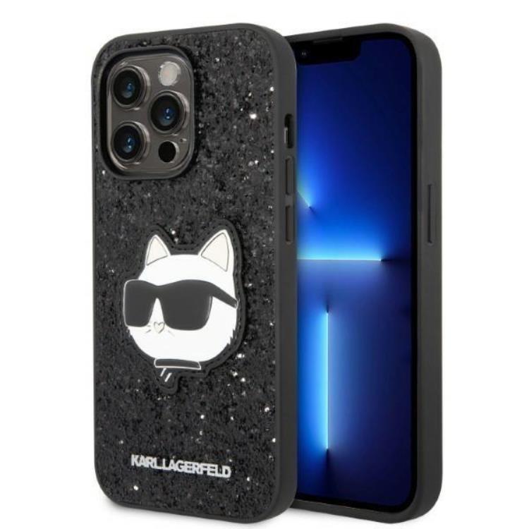 KARL LAGERFELD Karl Lagerfeld iPhone 14 Pro Skal Glitter Choupette Patch - Svart