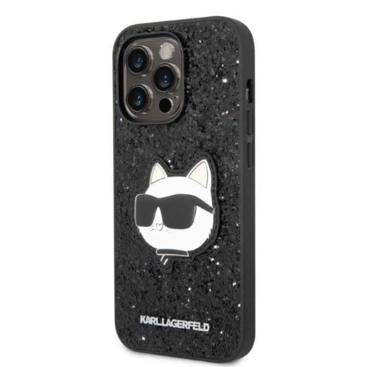 KARL LAGERFELD Karl Lagerfeld iPhone 14 Pro Skal Glitter Choupette Patch - Svart