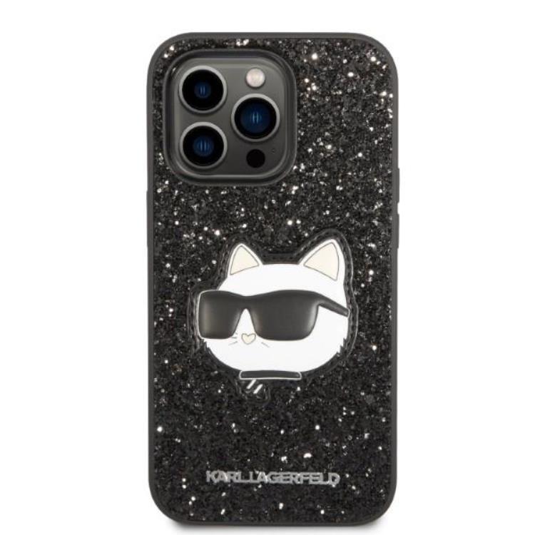 KARL LAGERFELD Karl Lagerfeld iPhone 14 Pro Skal Glitter Choupette Patch - Svart