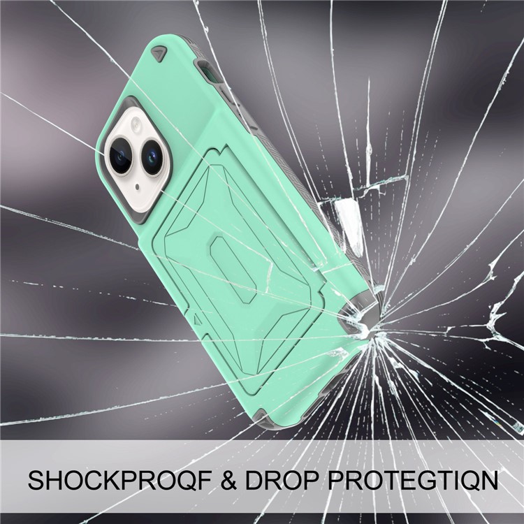 OEM iPhone 14 Plus Skal Korthållare Mirror Kickstand - Grön