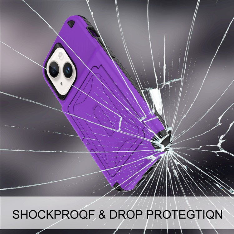 OEM iPhone 14 Plus Skal Korthållare Mirror Kickstand - Lila