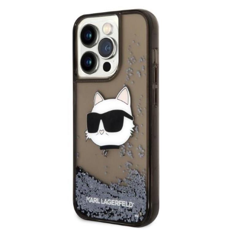 KARL LAGERFELD Karl Lagerfeld iPhone 14 Pro Max Skal Glitter Choupette Head - Svart