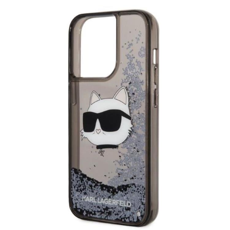 KARL LAGERFELD Karl Lagerfeld iPhone 14 Pro Max Skal Glitter Choupette Head - Svart
