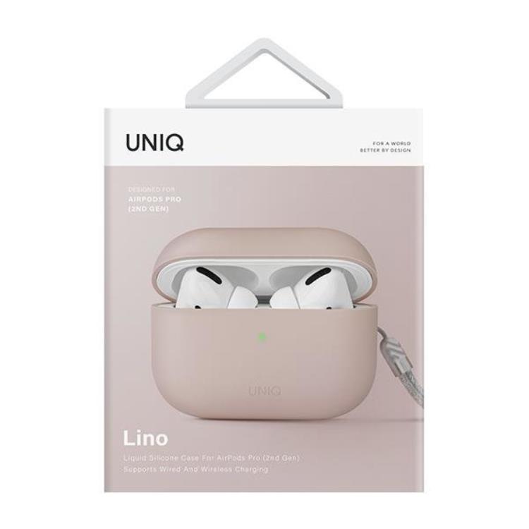 UNIQ UNIQ AirPods Pro 2 Skal Lino Silikon - Blush Rosa