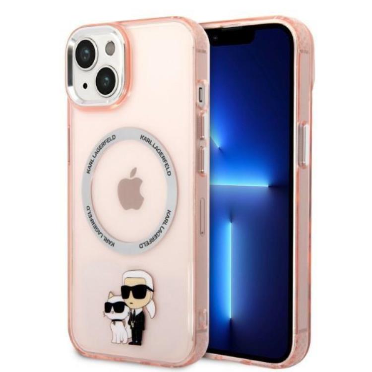 KARL LAGERFELD Karl Lagerfeld iPhone 14 Plus Skal Magsafe Iconic Karl & Choupette - Rosa