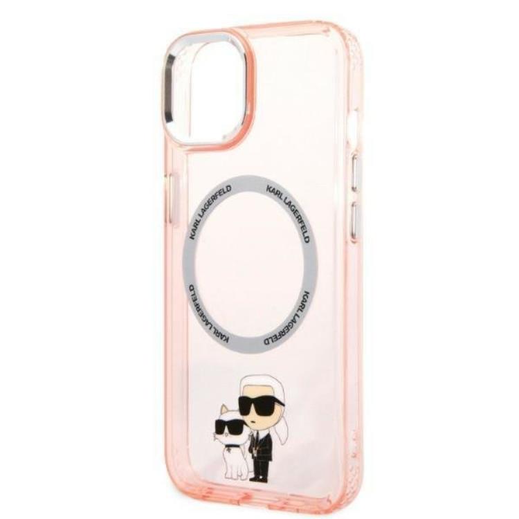 KARL LAGERFELD Karl Lagerfeld iPhone 14 Plus Skal Magsafe Iconic Karl & Choupette - Rosa