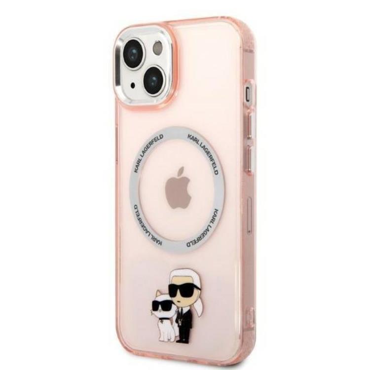 KARL LAGERFELD Karl Lagerfeld iPhone 14 Skal Magsafe Iconic Karl & Choupette - Rosa