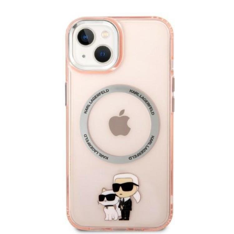 KARL LAGERFELD Karl Lagerfeld iPhone 14 Skal Magsafe Iconic Karl & Choupette - Rosa