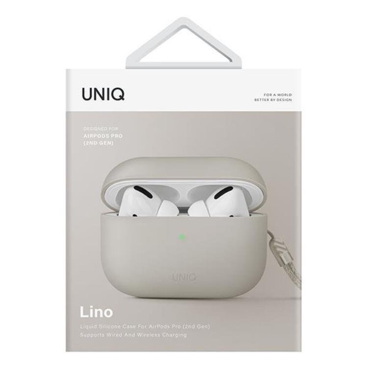 UNIQ UNIQ AirPods Pro 2 Skal Lino Silikon - Beige Ivory