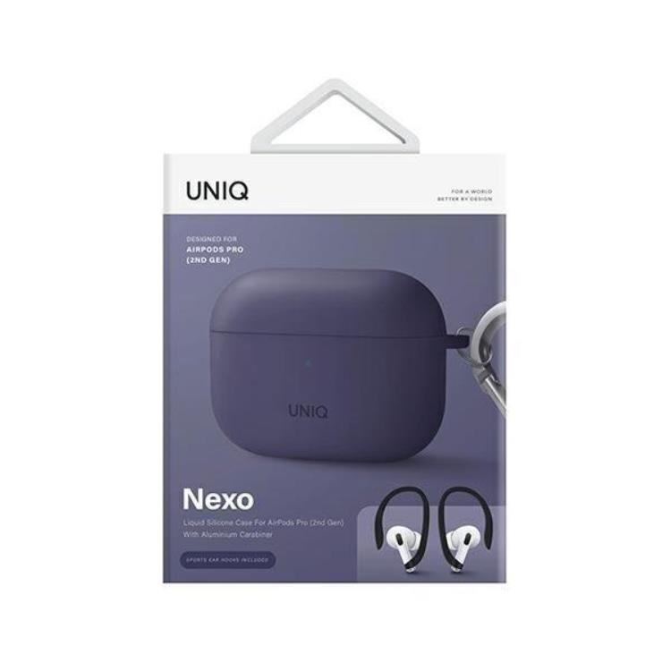 UNIQ UNIQ AirPods Pro 2 Skal Nexo Silikon med Ear Hooks - Fig Lila
