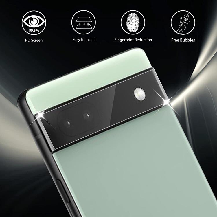 OEM [2-PACK] Google Pixel 6a Härdat glas Kameralinsskydd - Clear