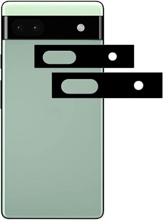 OEM [2-PACK] Google Pixel 6a Härdat glas Kameralinsskydd - Svart