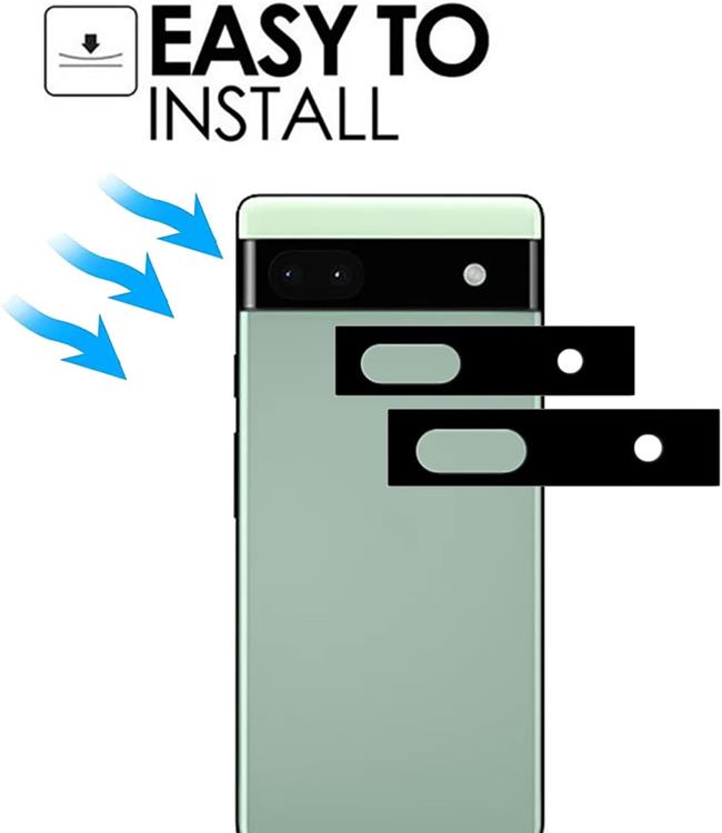 OEM [2-PACK] Google Pixel 6a Härdat glas Kameralinsskydd - Svart