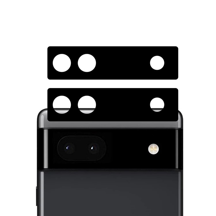 OEM [2-PACK] Google Pixel 6a Härdat glas Kameralinsskydd - Svart