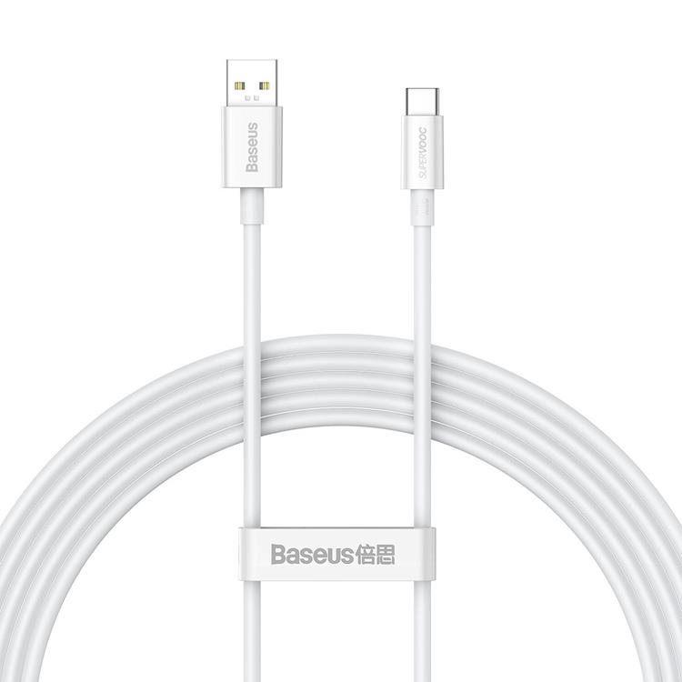 BASEUS Baseus Superior SUPERVOOC USB-C till USB-A kabel 65W 1m - Vit
