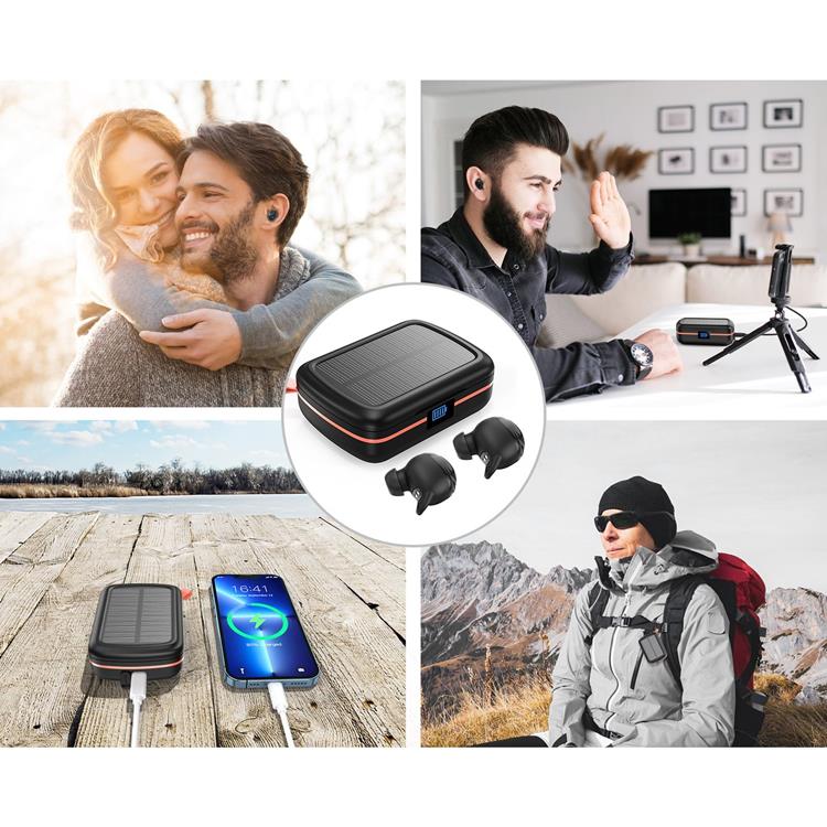 Choetech Choetech In-ear Hörlurar BH-T05 Solar TWS med Powerbank 2500mAh - Svart