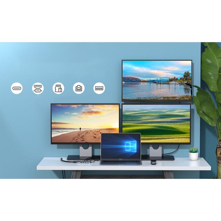 Choetech Choetech Multifunktionell 12in1 HUB med Display